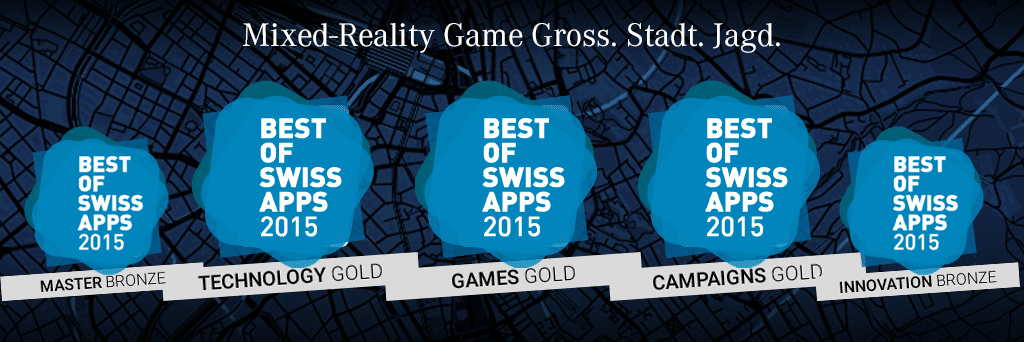 Gross. Stadt. Jagd. awards at Best of Swiss Apps 2015